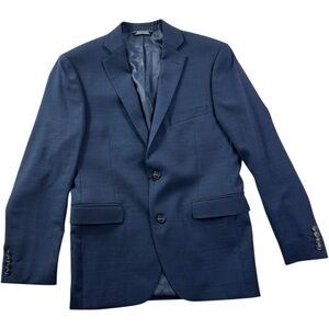 Saks Fifth Avenue Blue Blazer Men's Jacket Trim Fit Coupe Ajustee Wool 38s NWT